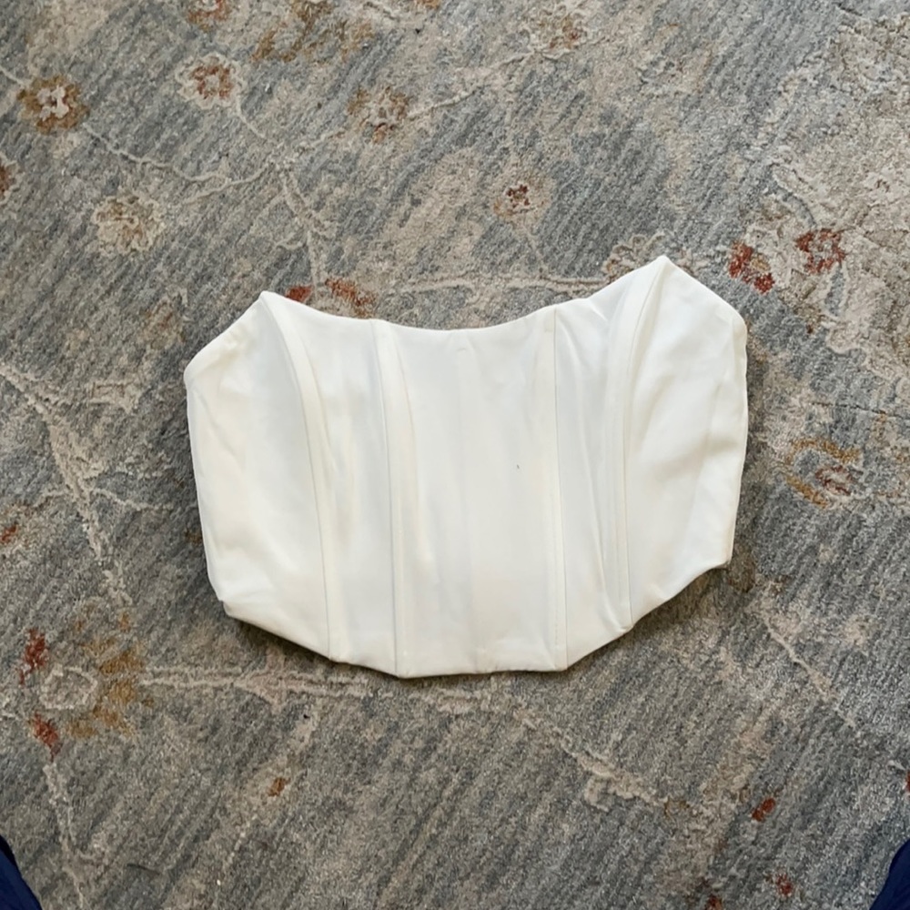 White corseted crop top never worn